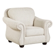 Boro 42 Inch Sofa Armchair- Soft Beige- Armrests w Nailhead Trims