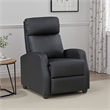 Recliner Chair- Manual Push Back- Black Faux Leather- 27 Inch
