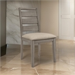 Rie 25 Inch Side Dining Chairs Set of 2- Ladder Back- Padded Fabric Seat