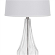34 Inch Table Lamp Set of 2- White Drum Shade- Glass- Round Metal Base