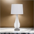 34 Inch Table Lamp Set of 2- White Drum Shade- Glass- Round Metal Base