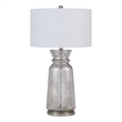 34 Inch Table Lamp Set of 2- White Shade- Glass Vase Shape and Metal Base