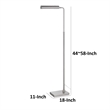 Kime 44-58 Inch Floor Lamp- Adjustable Height- LED- Brushed Steel Finish