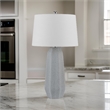 Niu 30 Inch Table Lamp Set of 2- Drum Shade- Stone Gray Ceramic Prism Base