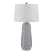 Niu 30 Inch Table Lamp Set of 2- Drum Shade- Stone Gray Ceramic Prism Base