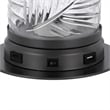 Hem 9 Inch Accent Lamp- LED- Leaf Pattern Glass Shade- Gray Metal Finish