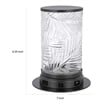 Hem 9 Inch Accent Lamp- LED- Leaf Pattern Glass Shade- Gray Metal Finish