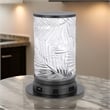 Hem 9 Inch Accent Lamp- LED- Leaf Pattern Glass Shade- Gray Metal Finish