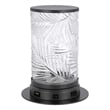 Hem 9 Inch Accent Lamp- LED- Leaf Pattern Glass Shade- Gray Metal Finish