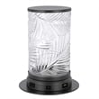 Hem 9 Inch Accent Lamp- LED- Leaf Pattern Glass Shade- Gray Metal Finish