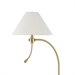 Ashy 68 Inch Task Floor Lamp- Gooseneck LED- White Shade Gold Arc Pole