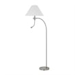 Ashy 68 Inch Floor Lamp- Gooseneck LED- White Shade- Bronze Arc Pole