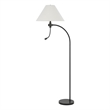 Ashy 68 Inch Floor Lamp- Gooseneck LED- White Shade- Brass Arc Pole