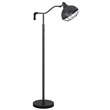 Loga 56 Inch Floor Lamp with Adjustable Cage Style Shade- Black Iron