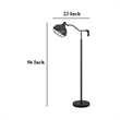Loga 56 Inch Floor Lamp with Adjustable Cage Style Shade- Black Iron