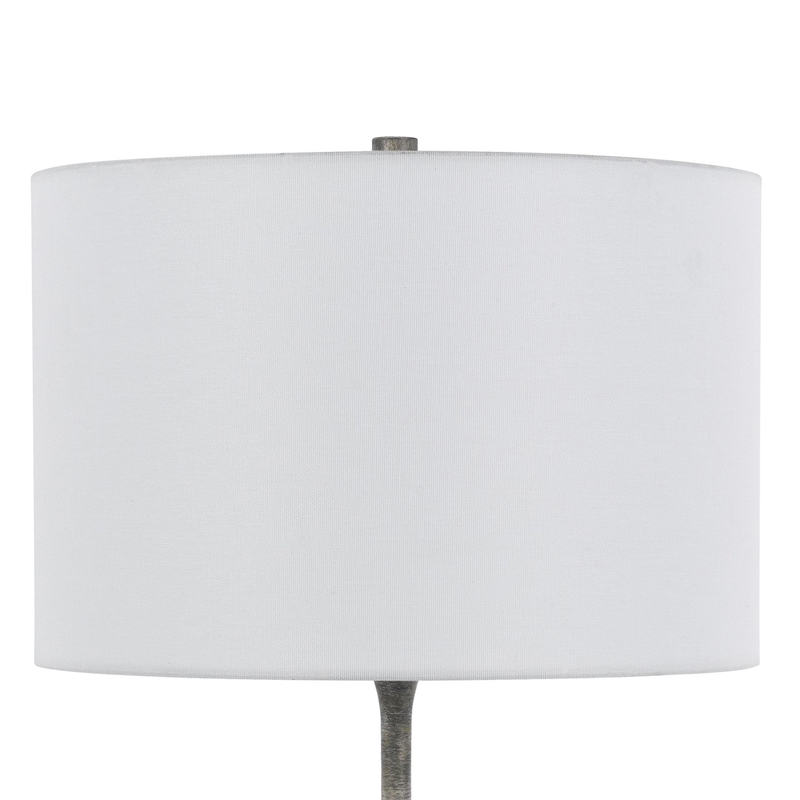Myra Table Lamp Set of 2- Fluted Accent Glass Base- White Fabric Shade