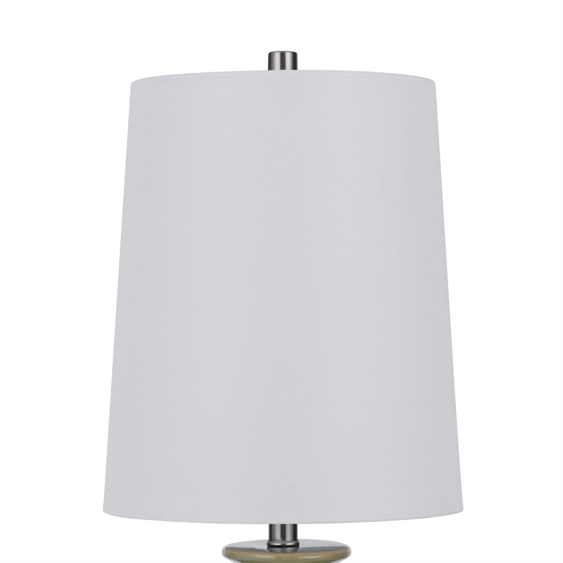 Kela 28 Inch Table Lamp Set of 2- Green Ceramic Pot Base- White Shade