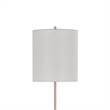 Plue 63 Inch Floor Lamp- Chrome Pole Round Base- Off White Drum Shade