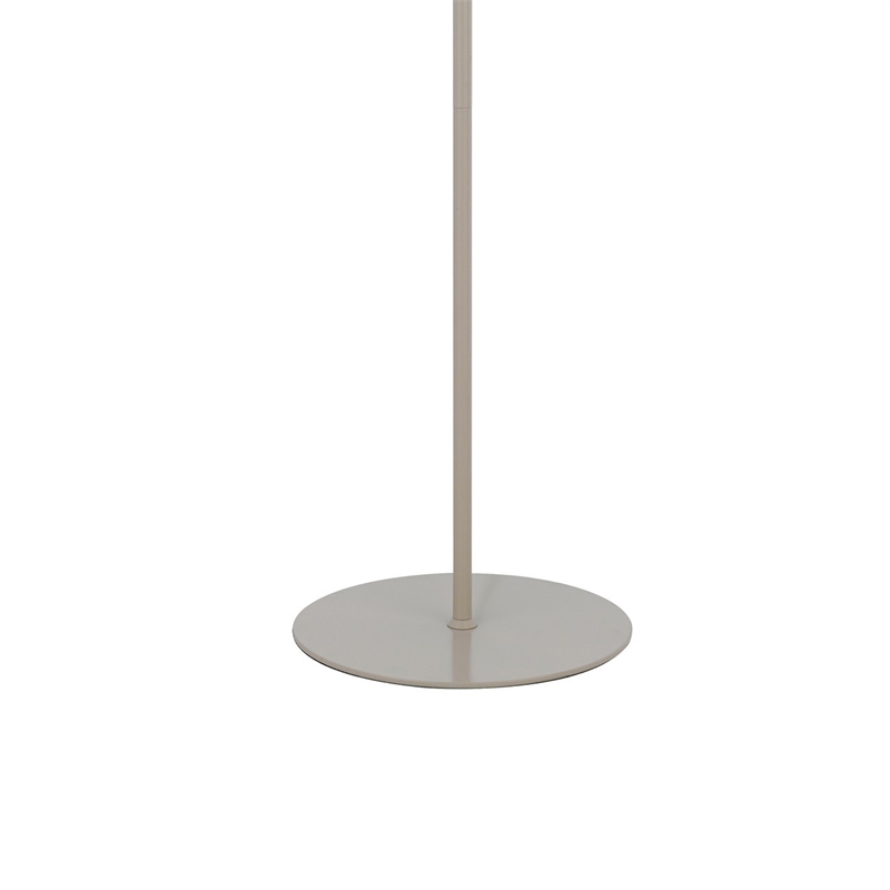 Plue 63 Inch Floor Lamp- Chrome Pole Round Base- Off White Drum Shade