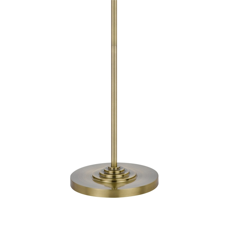 Tomi 63 Inch Floor Lamp- Double Swing Arm- Brass Metal- White Shade