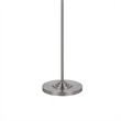 Tomi 63 Inch Floor Lamp- Double Swing Arm- Brushed Steel- White Shade