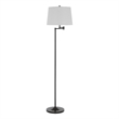 Tomi 63 Inch Floor Lamp- Double Swing Arm- Bronze Metal- White Shade