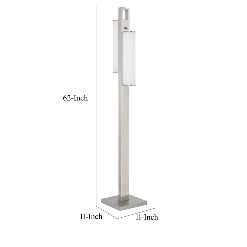 Mora Floor Lamp w Dimmer Switch- 2 Ports- Dual LED- Chrome 61 Inch