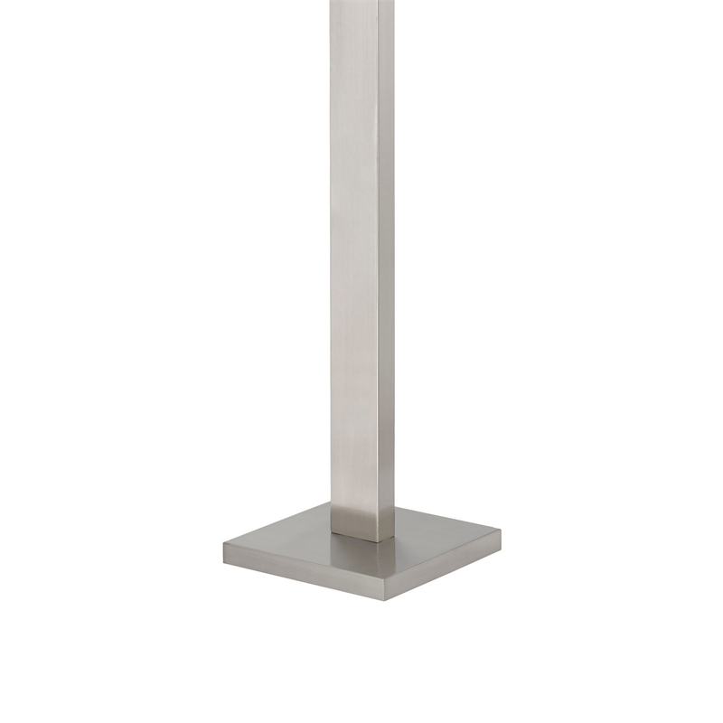 Mora Floor Lamp w Dimmer Switch- 2 Ports- Dual LED- Chrome 61 Inch