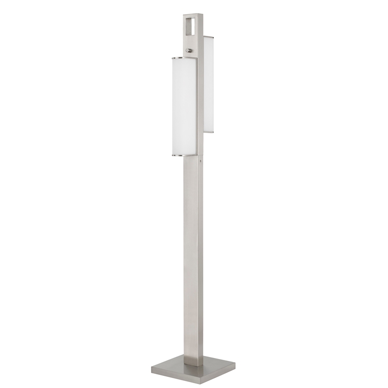 Mora Floor Lamp w Dimmer Switch- 2 Ports- Dual LED- Chrome 61 Inch