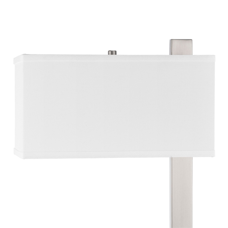 Nacy Table Lamp- 1 Power Outlet and USB Port- Chrome Steel 25 Inch