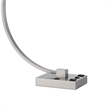 Fory Table Lamp- 2 Outlets- 1 USB Port- Curved Chrome Steel 26 Inch