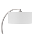 Fory Table Lamp- 2 Outlets- 1 USB Port- Curved Chrome Steel 26 Inch