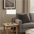 Fory Table Lamp- 2 Outlets- 1 USB Port- Curved Chrome Steel 26 Inch