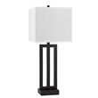 Haney Table Lamp- 1 Outlet- USB Port- Bronze Slim Keyhole Base 30 Inch