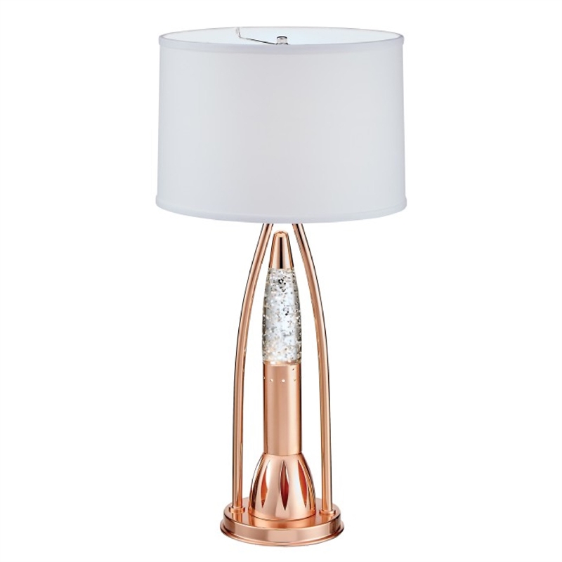 Gerry Table Lamp with 3 Bulb 4 Way Socket Switch- Copper Metal 30 Inch