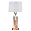 Gerry Table Lamp with 3 Bulb 4 Way Socket Switch- Copper Metal 30 Inch