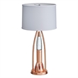 Gerry Table Lamp with 3 Bulb 4 Way Socket Switch- Copper Metal 30 Inch