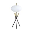 Azy Table Lamp- Frosted White Shade- Tripod Base- Black Gold- 30 Inch