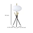 Azy Table Lamp- Frosted White Shade- Tripod Base- Black Gold- 30 Inch