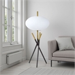 Azy Table Lamp- Frosted White Shade- Tripod Base- Black Gold- 30 Inch