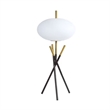 Azy Table Lamp- Frosted White Shade- Tripod Base- Black Gold- 30 Inch