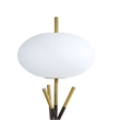 Azy Table Lamp- Frosted White Shade- Tripod Base- Black Gold- 30 Inch