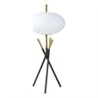 Azy Table Lamp- Frosted White Shade- Tripod Base- Black Gold- 30 Inch