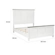 Woki Queen Size Bed- Solid Wood Panel Design- Farmhouse White and Brown