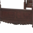 Park Queen Size Poster Bed with Shell Motifs and Burl Inlays- Brown Veneer