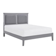 Balli 4 Piece Queen Size Bedroom Set- Faux Leather Panel Padding- Gray