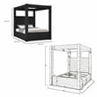 Beli King Size Canopy Bed- Tufted Design- Black Velvet Upholstery
