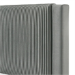 Cery Full Size Platform Bed- Light Gray Upholstery- Textured Headboard