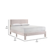 Cery Queen Size Platform Bed- Pink Upholstery- Textured Headboard