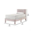 Cery Twin Size Platform Bed- Pink Upholstery- Textured Headboard